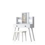 Hanah Home Mesa de Maquillaje con Pouf en Blanco